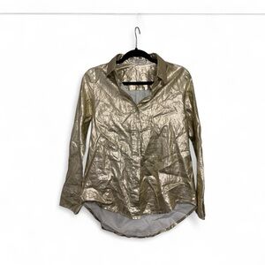 Elegant Gold Button Down Shirt for Women